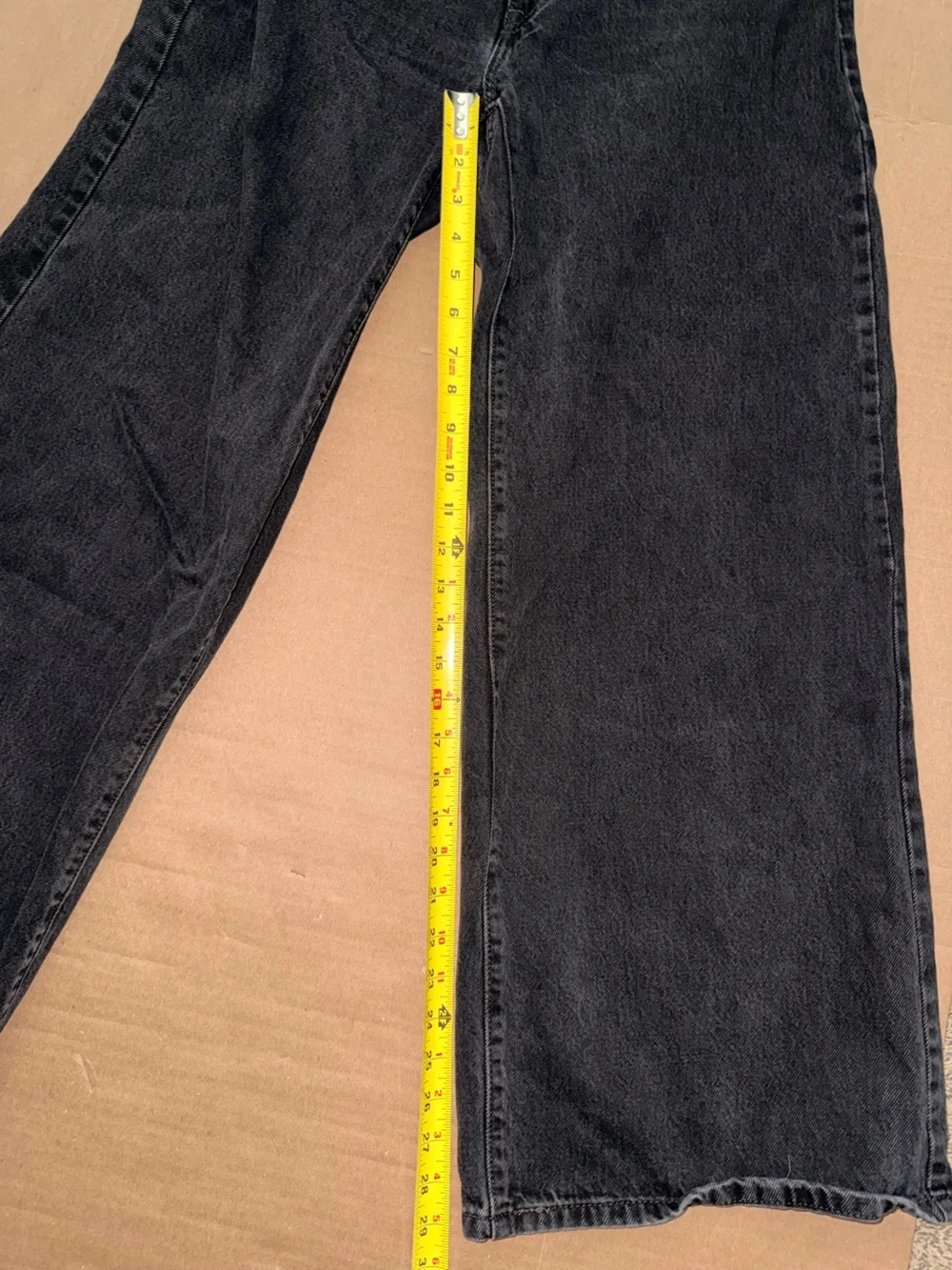 Levi’s 94 Baggy Wide Leg Jeans Black Wash High Rise W29 L31 100% Cotton - Picture 8 of 11